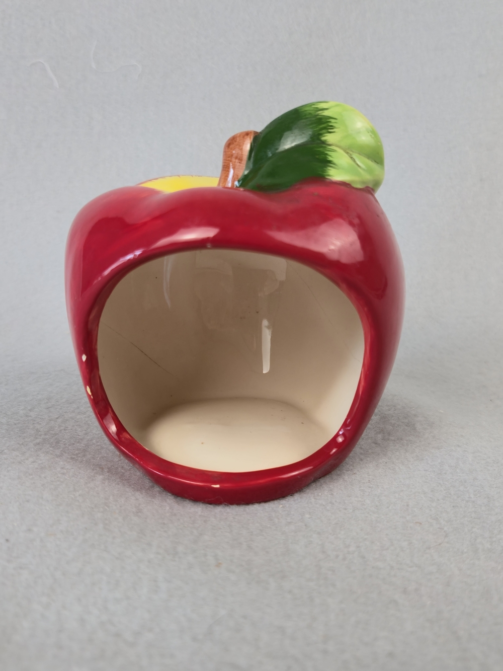 Vintage Boston Warehouse Ceramic Red Apple Sponge Holder Caddy